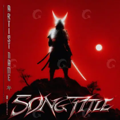 Готовая обложка для трека «Red Silhouette»: силуэт и парень; палитра — красная