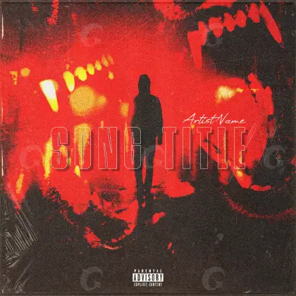 Music cover artwork “Red Silhouette”: silhouette and circle, red tones