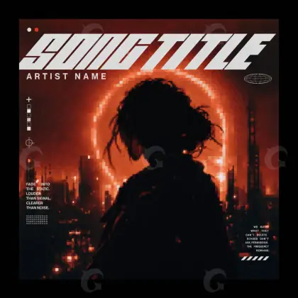 Обложка для альбома «Red Silhouette»: силуэт и круг; палитра — красная