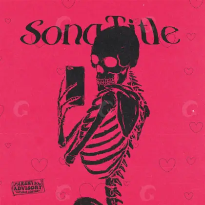 Premade cover art “Red Skeleton”: skeleton and heart, red tones