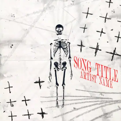 Premade cover art “Red Skeleton”: skeleton, red tones