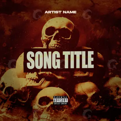 Music cover artwork “Red Skull”: skull, red tones