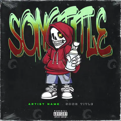 Album cover art “Red Skull”: skull, red tones