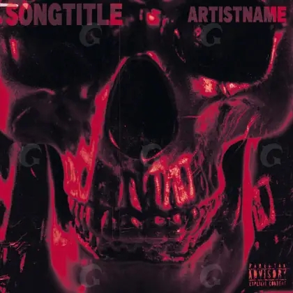 Album cover art “Red Skull”: skull, red tones
