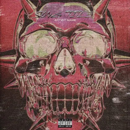 Album cover art “Red Skull”: skull and eyes, red tones