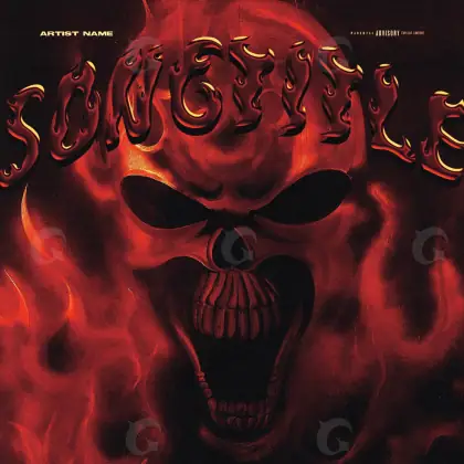 Premade cover art “Red Skull”: skull and fire, red tones