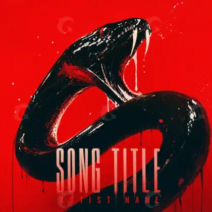 Обложка для песни «Red Snake»: змея; палитра — красная