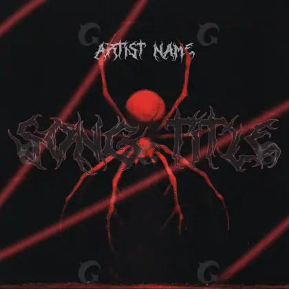 Обложка для песни «Red Spider»: паук; палитра — красная