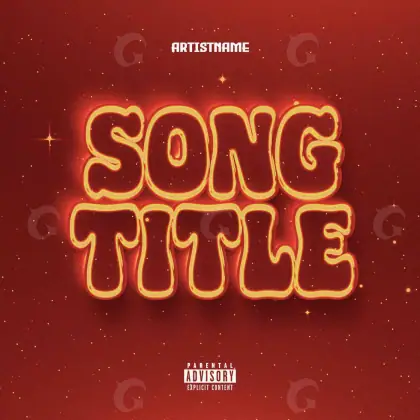 Обложка для песни «Red Star»: звезда и неон; палитра — красная