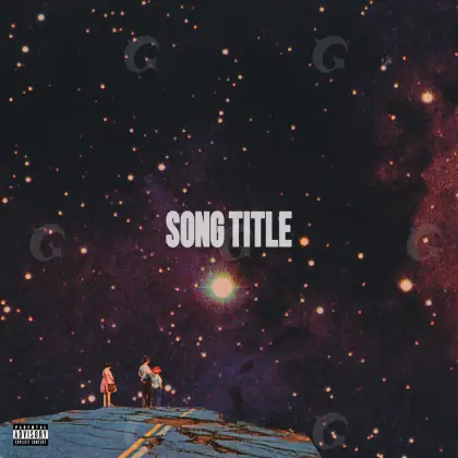 Готовая обложка для трека «Red Sun»: солнце и гора; палитра — красная
