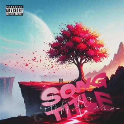 Premade cover art “Red Tree”: tree and moon, red tones