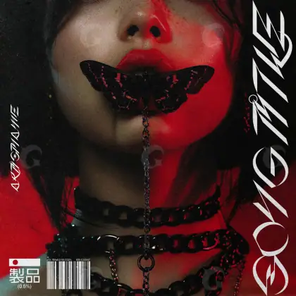 Готовая обложка для трека «Red Woman»: девушка и бабочка; палитра — красная