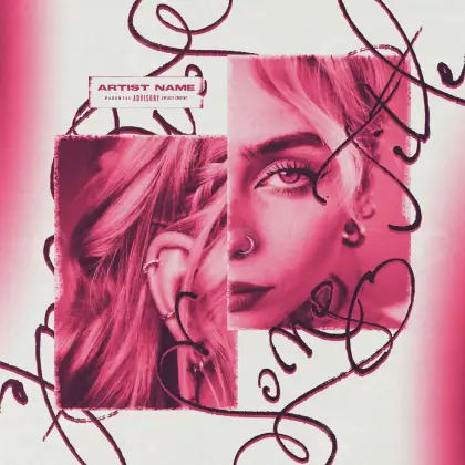 Arte de portada musical «Red Woman»: mujer y rostro; color rojo