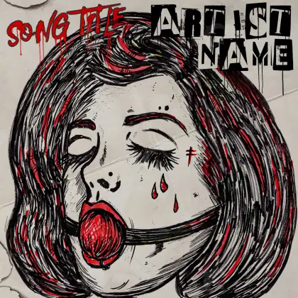Album cover art “Red Woman”: woman and face, red tones