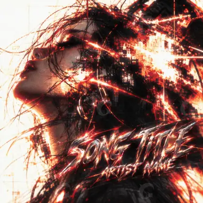 Готовая обложка для трека «Red Woman»: девушка; палитра — красная