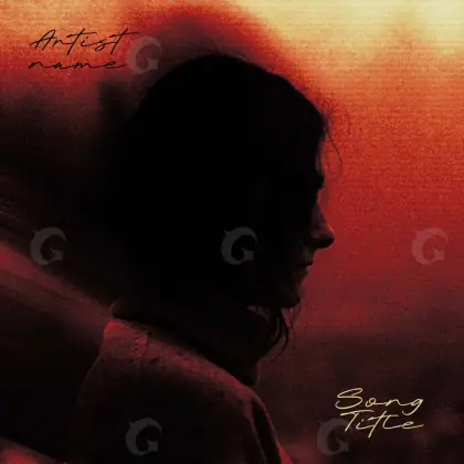Arte de portada musical «Red Woman»: mujer y ojos; color rojo