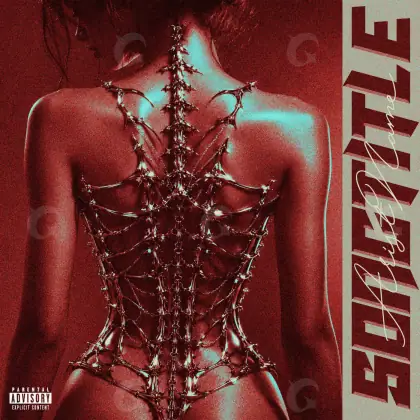 Album cover art “Red Woman”: woman and camera, red tones