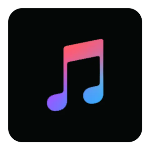 Значок Apple Music (Apple Music) — чёрная версия, PNG с прозрачным фоном