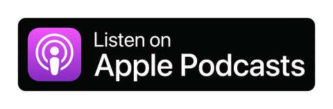 Плашка «Слушайте на» Apple Podcasts (Apple Podcasts) — чёрная версия, PNG с прозрачным фоном