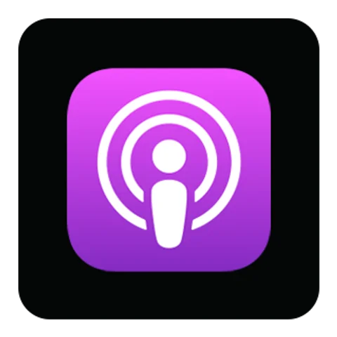 Значок Apple Podcasts (Apple Podcasts) — чёрная версия, PNG с прозрачным фоном