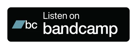 Плашка «Слушайте на» Bandcamp (Bandcamp) — чёрная версия, PNG с прозрачным фоном