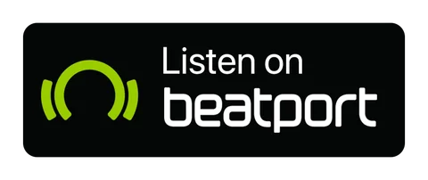 Плашка «Слушайте на» Beatport (Beatport) — чёрная версия, PNG с прозрачным фоном