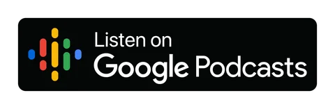 Плашка «Слушайте на» Google Podcasts (Google Podcasts) — чёрная версия, PNG с прозрачным фоном