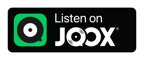 Плашка «Слушайте на» JOOX (JOOX) — чёрная версия, PNG с прозрачным фоном