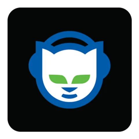 Значок Napster (Napster) — чёрная версия, PNG с прозрачным фоном