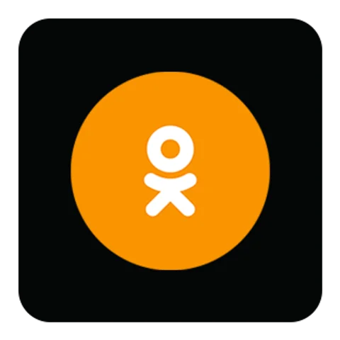 Значок Одноклассники (Odnoklassniki) — чёрная версия, PNG с прозрачным фоном