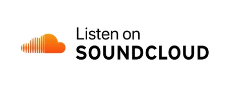 Плашка «Слушайте на» SoundCloud (SoundCloud) — белая версия, PNG с прозрачным фоном
