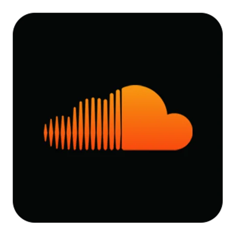 Значок SoundCloud (SoundCloud) — чёрная версия, PNG с прозрачным фоном