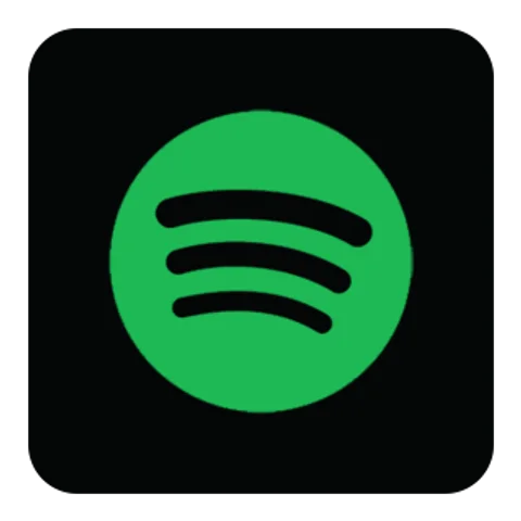 Значок Spotify (Spotify) — чёрная версия, PNG с прозрачным фоном
