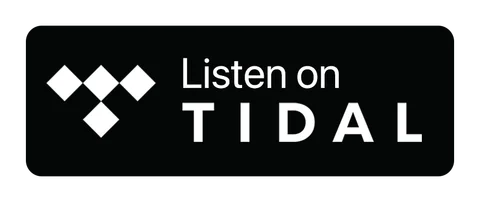 Плашка «Слушайте на» TIDAL (TIDAL) — чёрная версия, PNG с прозрачным фоном