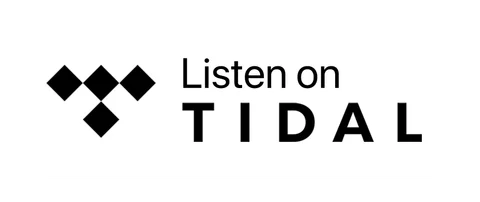 Плашка «Слушайте на» TIDAL (TIDAL) — белая версия, PNG с прозрачным фоном
