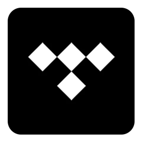 Значок TIDAL (TIDAL) — чёрная версия, PNG с прозрачным фоном