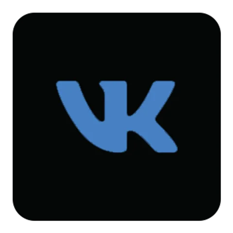 Значок ВКонтакте (VK Music) — чёрная версия, PNG с прозрачным фоном