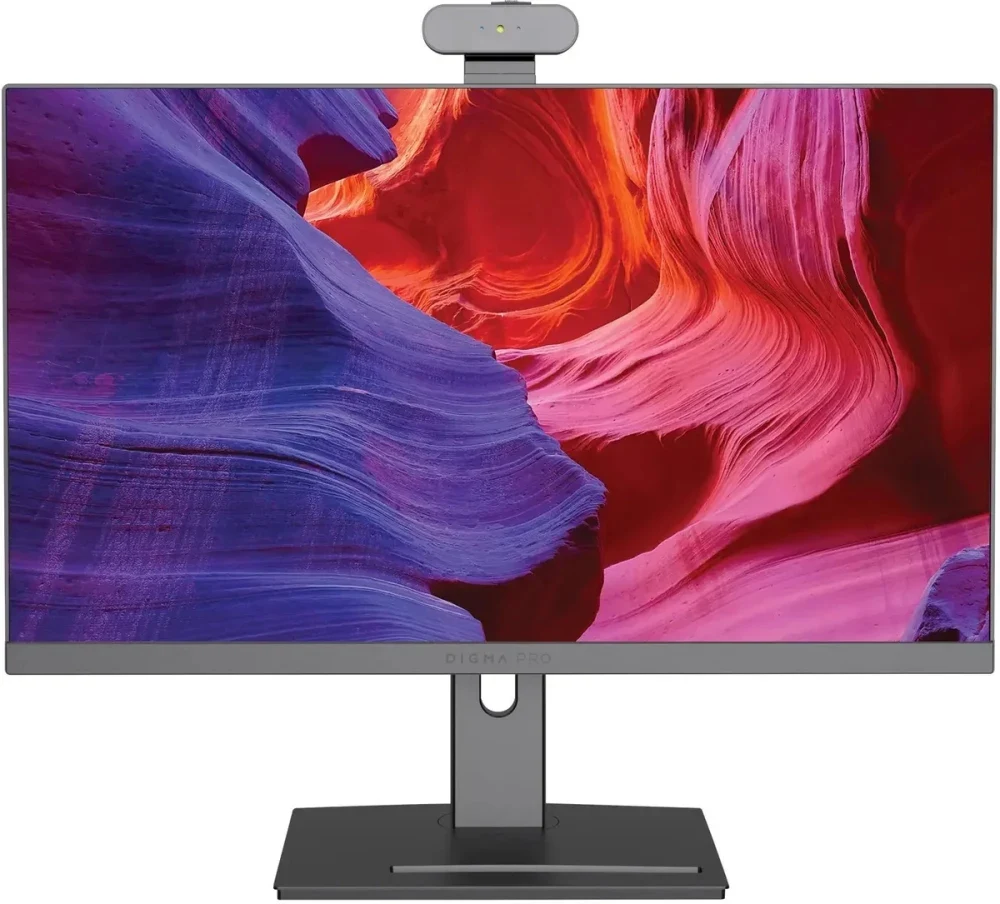 Моноблок Digma Pro Vision 23.8" Full HD i7 1255U (1.7) 16Gb SSD512Gb Iris Xe CR Windows 11 Pro Eth WiFi BT 90W клавиатура мышь Cam черный 1920x1080