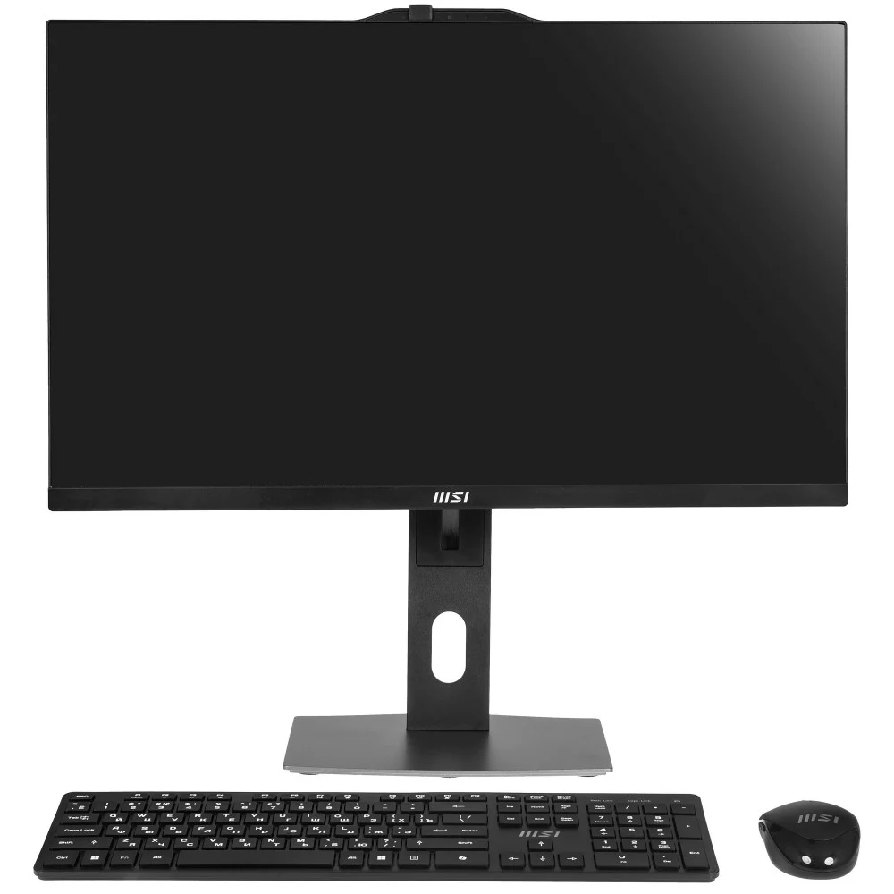 Моноблок MSI Modern AM272P 1M AiO 27" FHD (1920x1080)IPS AG Non-touch, Core i7-150U (1.8GHz), 32GB DDR5(2x16GB),1TB SSD M.2,Intel UHD,WiFi,BT,camera,WirelessKB&mouse Eng/Rus,NoOS,1y w-ty,Black