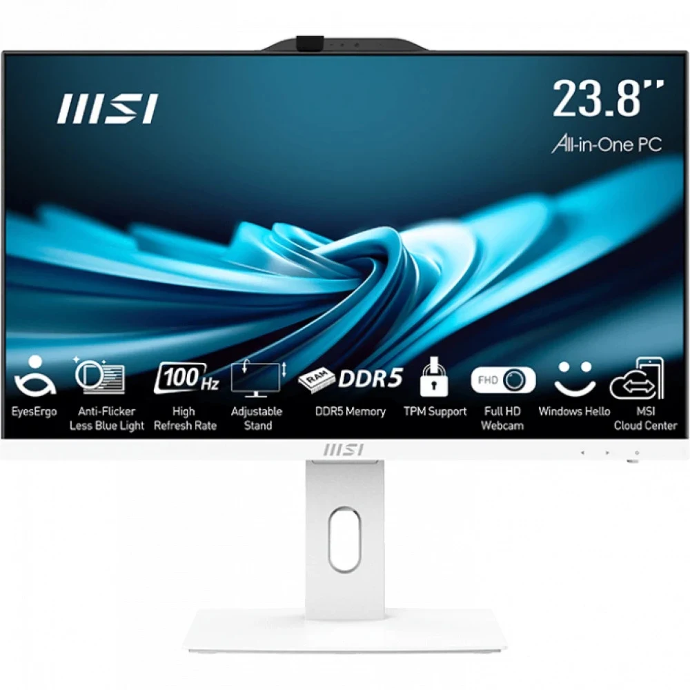 MSI PRO AP242P 14M-668XRU 23.8"(1920x1080 IPS)/Intel Core i7 14700(2.1Ghz)/16384Mb/512PCISSDGb/noDVD/Int:Intel UHD Graphics 770/Cam/BT/WiFi/-/war 1y/4.63kg/White/DOS + Wireless KB+M