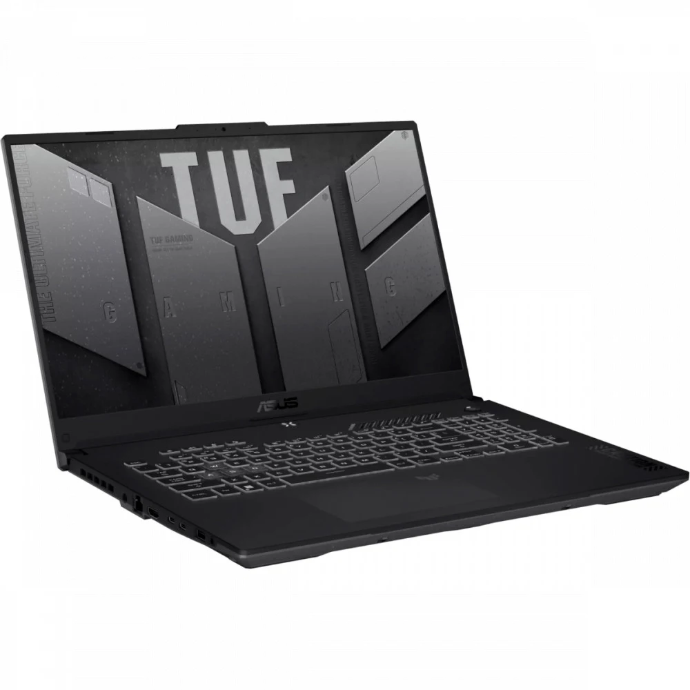 Ноутбук/ ASUS TUF A17 FA707NUG-HX182 17.3"(1920x1080 (матовый, 144Hz) IPS)/AMD Ryzen 7 7445HS(3.55Ghz)/16384Mb/512PCISSDGb/noDVD/Ext:nVidia GeForce RTX4050(6144Mb)/Cam/BT/WiFi/56WHr/war 1y/2.6kg/Mec