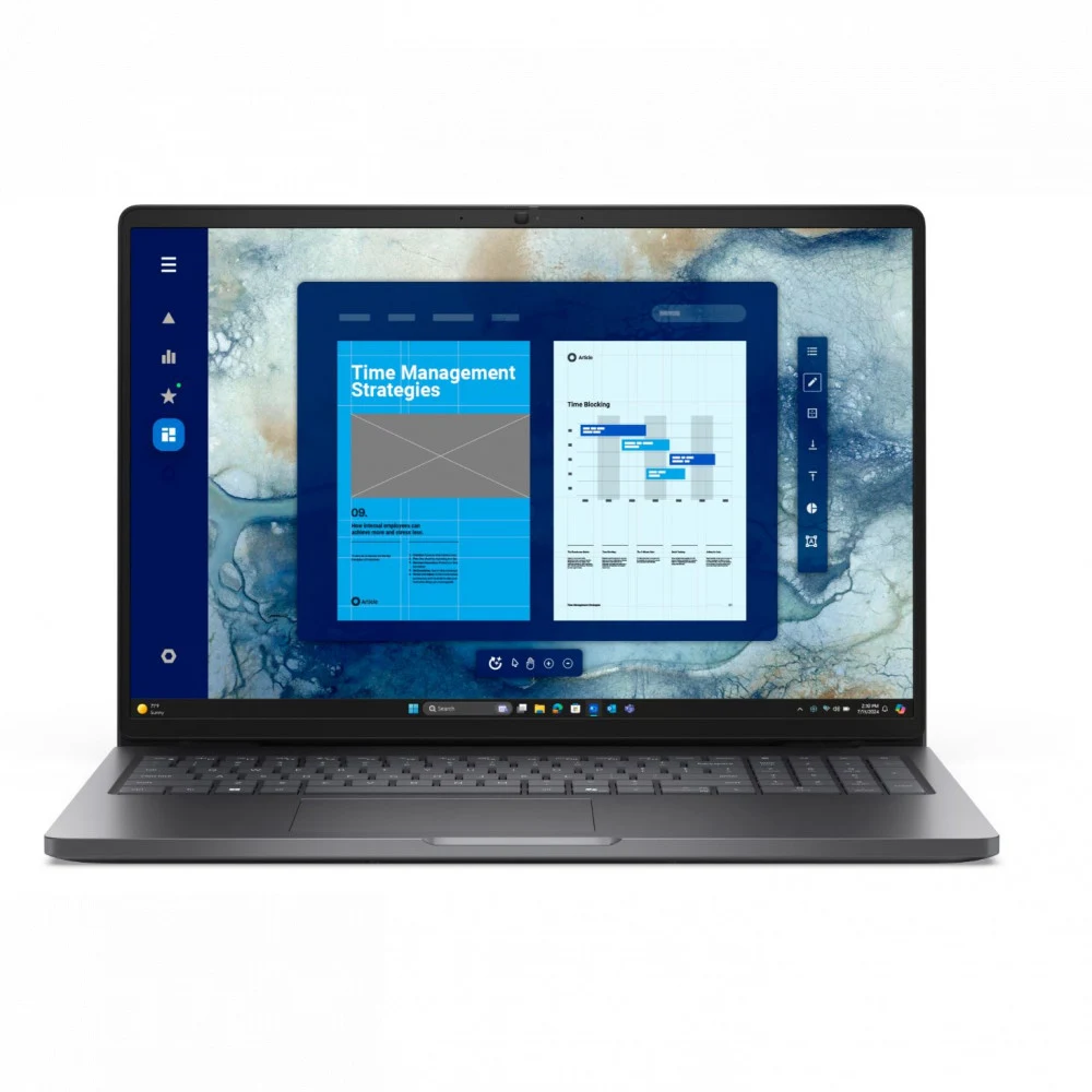 Ноутбук Dell/Pro 16 PC16250/3г/Core Ultra 7/265U/2,1 GHz/16 Gb/SSD/512 Gb/No ODD/Graphics/integrated/16 ''/1920x1200/Windows 11/Pro/Backlit Kb/Finge BTO109_PC16250_EMEA_210-BQHB