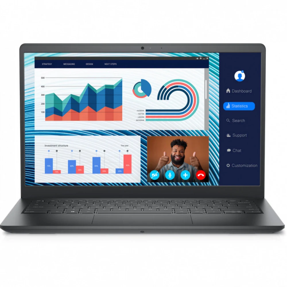 Ноутбук DELL Vostro 3420, Core i5 1235U-1.3GHz/14"HD/256GB/8GB/Intel UHD/WL/BT/Cam/W11Pro