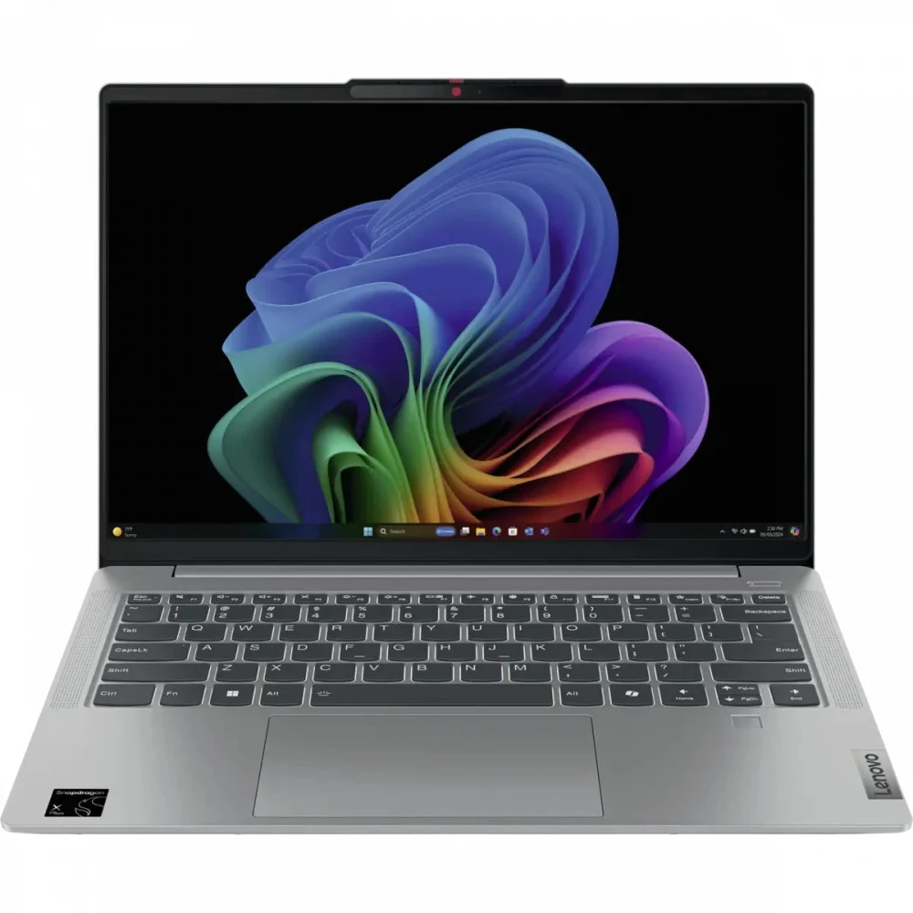 Ноутбук/ Lenovo IdeaPad Slim 5 14Q8X9 14"(1920x1200 IPS)/Qualcomm Snapdragon X1P-42-100(3.4Ghz)/16384Mb/512PCISSDGb/noDVD/Int:Adreno X1-85/Cam/BT/WiFi/57WHr/war 1y/1.48kg/cloud grey/Win11Home + 65W,