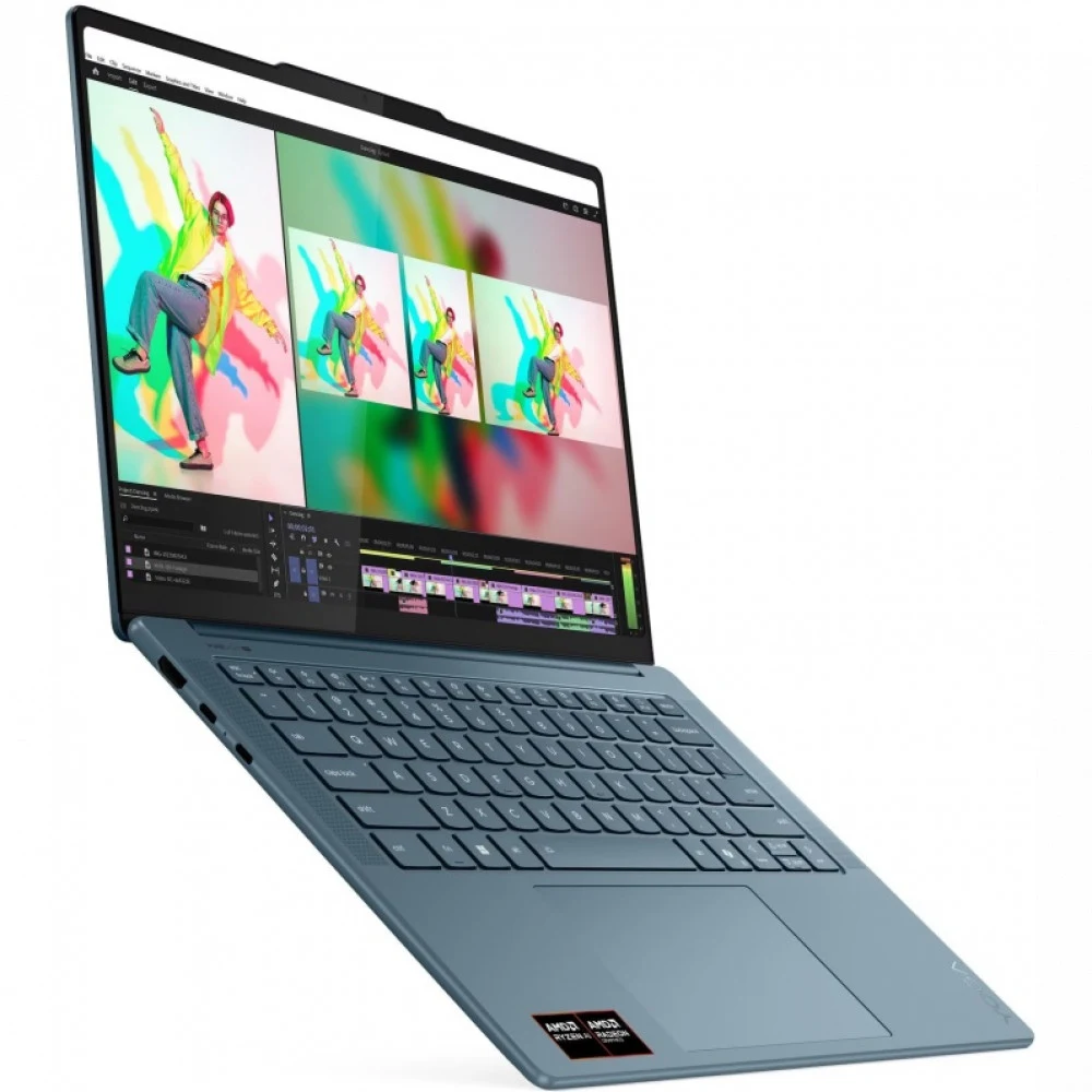 Ноутбук/ Lenovo Yoga Pro 7 14ASP10 14.5"(2944x1840 OLED)/AMD Ryzen AI 9 365(2Ghz)/32768Mb/1024PCISSDGb/noDVD/Int:AMD Radeon 880M/Cam/BT/WiFi/84WHr/war 1y/1.54kg/tidal teal/noOS + 100W, RU kbd