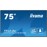 Монитор 75" iiyama ProLite LH7575UHS-B1AG, Black,IPS,3840x2160@60Hz,500кд/м2,1200:1,8ms,3HDMI,DP,USB