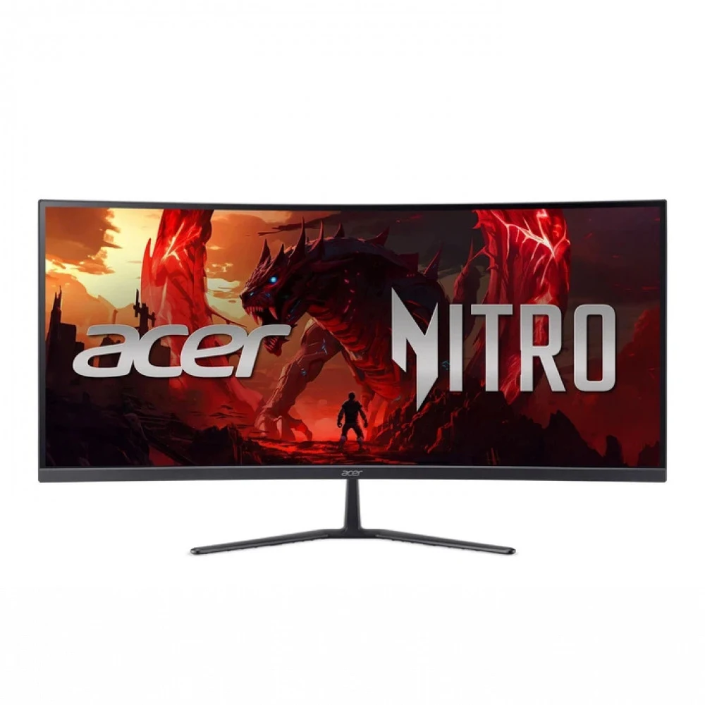 Монитор Acer Nitro ED340CURJ0bmiipx (ED0 Series) \ 86 cm 34'' \ Curved 1500R \ WQHD (3440×1440) \ VA \ 120 Hz \ ZeroFrame \ 21:9 \ 1 ms (VRB) \ 250 nits \ 2×HDMI 2.1 \ DP 1.4 \ MM Audio out \ HDR10