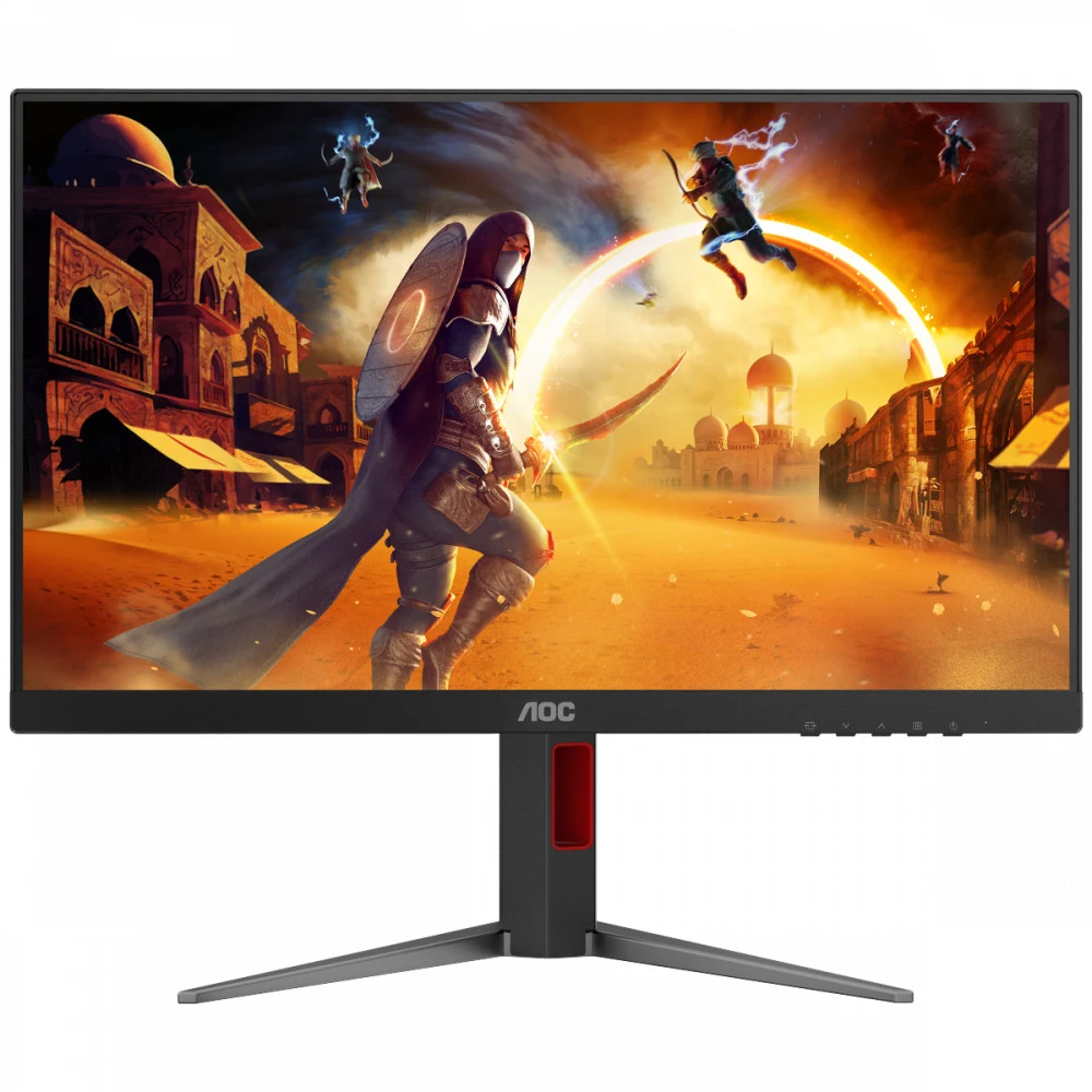 Монитор 23,8" AOC Gaming 1920x1080 WLED 16:9 IPS 300cd, 1000:1, 80M:1, 1ms, 178°/178°, 2xHDMI, DP, 200Hz, Speakers, Tilt, Height, Swivel, Pivot, VESA, Internal, Black/Red, 3y