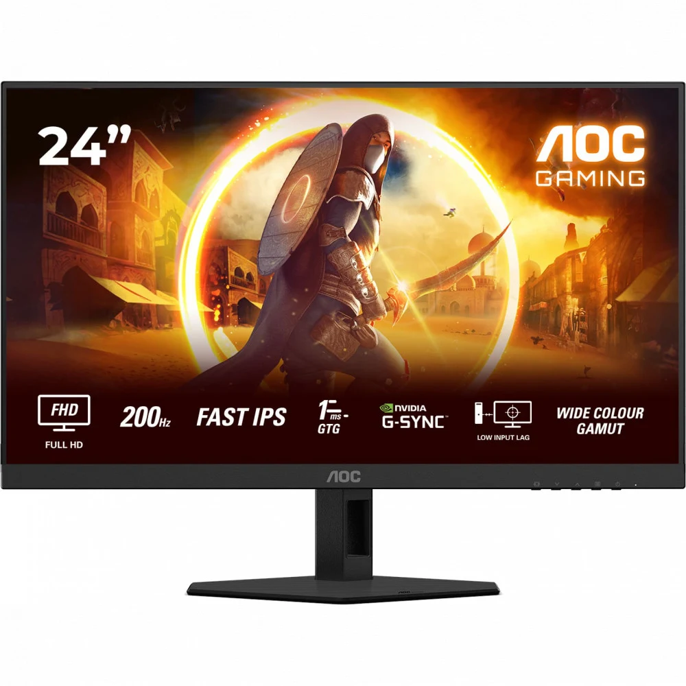 Монитор Игровой 23,8" AOC 24G4HRE/01 IPS 1920x1080 200Hz 0.5ms 300cd/m 1000:1 2xHDMI DP 2x2W Черный