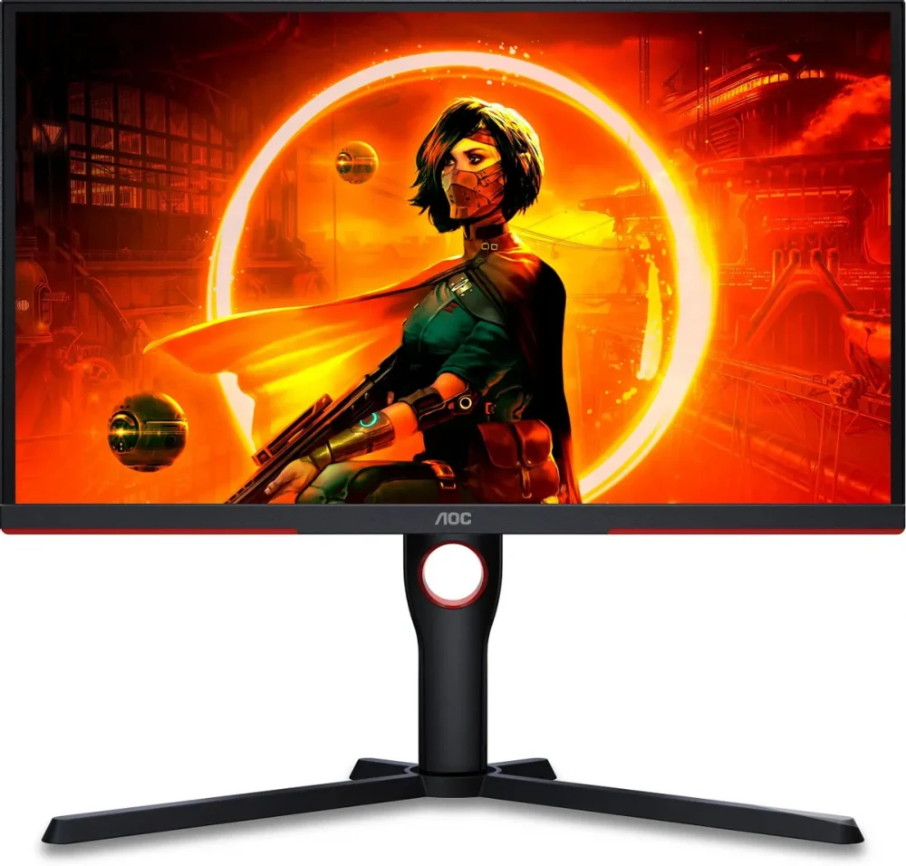 Монитор 24.5" AOC AGON 25G3ZM VA, 1920x1080, 240Hz, 1ms, 300сd/m, 3000:1 | 2xHDMI(2.0), DP(1.2) | HAS, Pivot, Swivel, InPSU, Speakers, Vesa 100, Black/Red